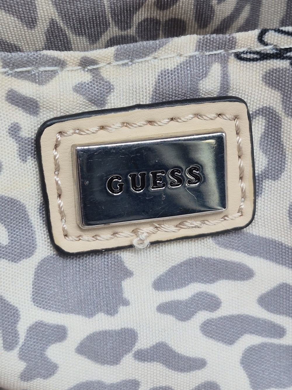 GUESS Beige and Gray Signature Satchel - Picture 8 of 10